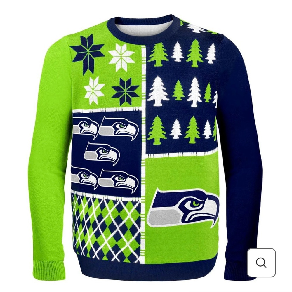 NFL Seattle Seahawks Ugly Christmas Sweater - EUC